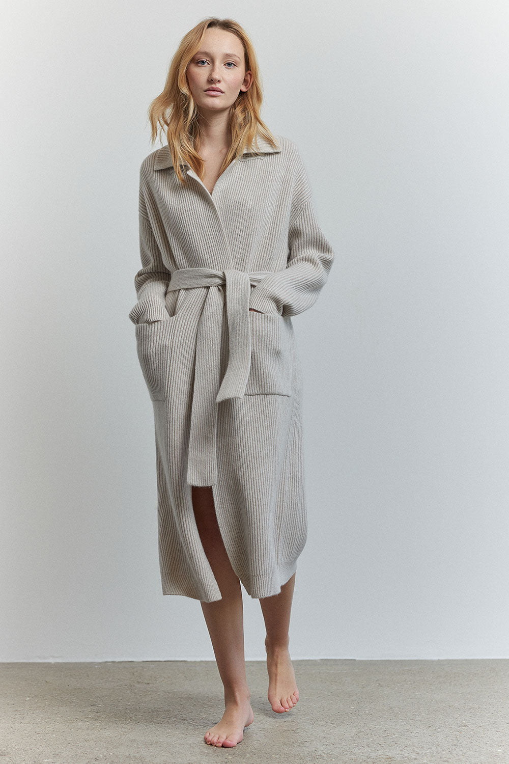 LONG RIBBED CARDIGAN