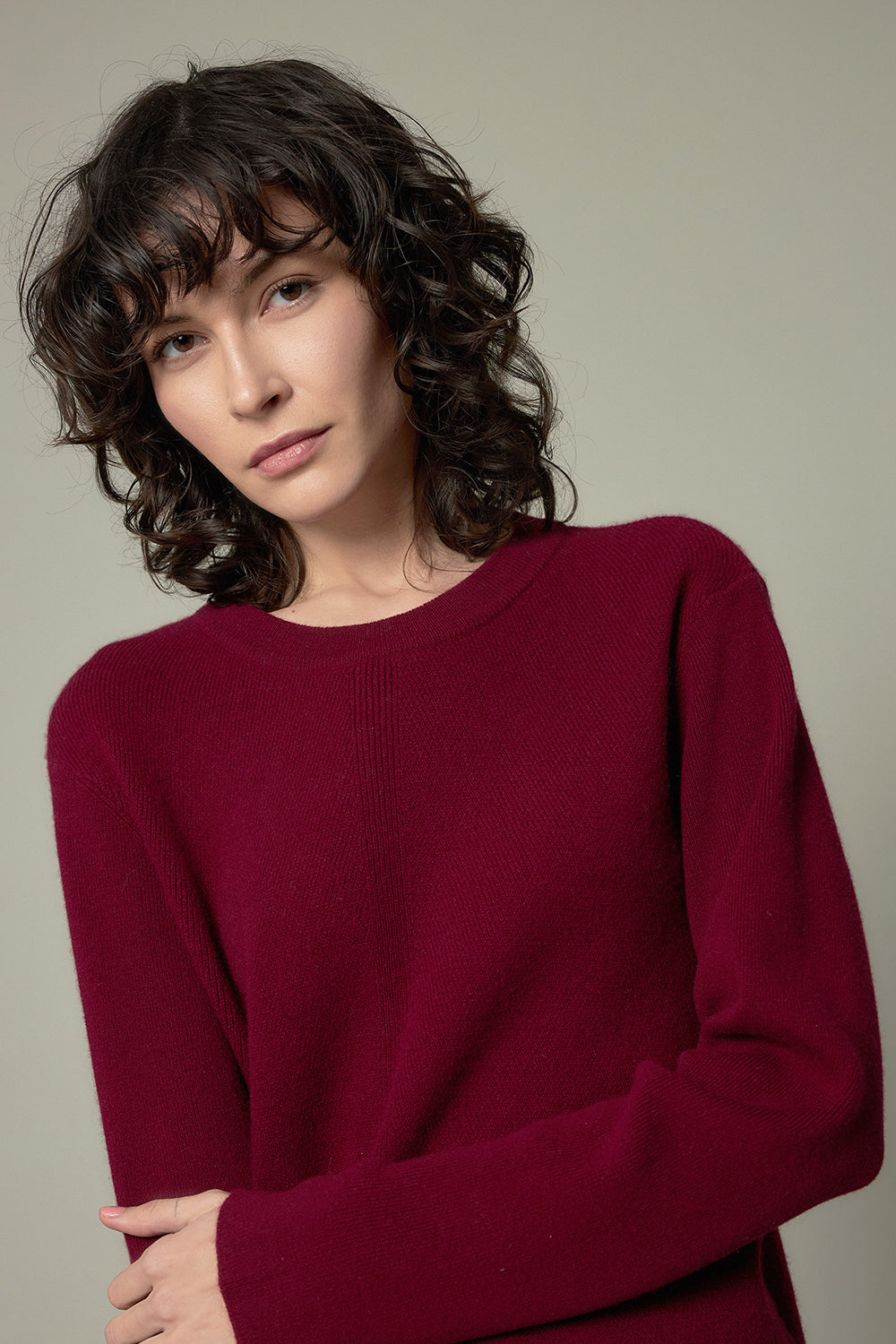 Rundhals Pullover mit leichter Struktur