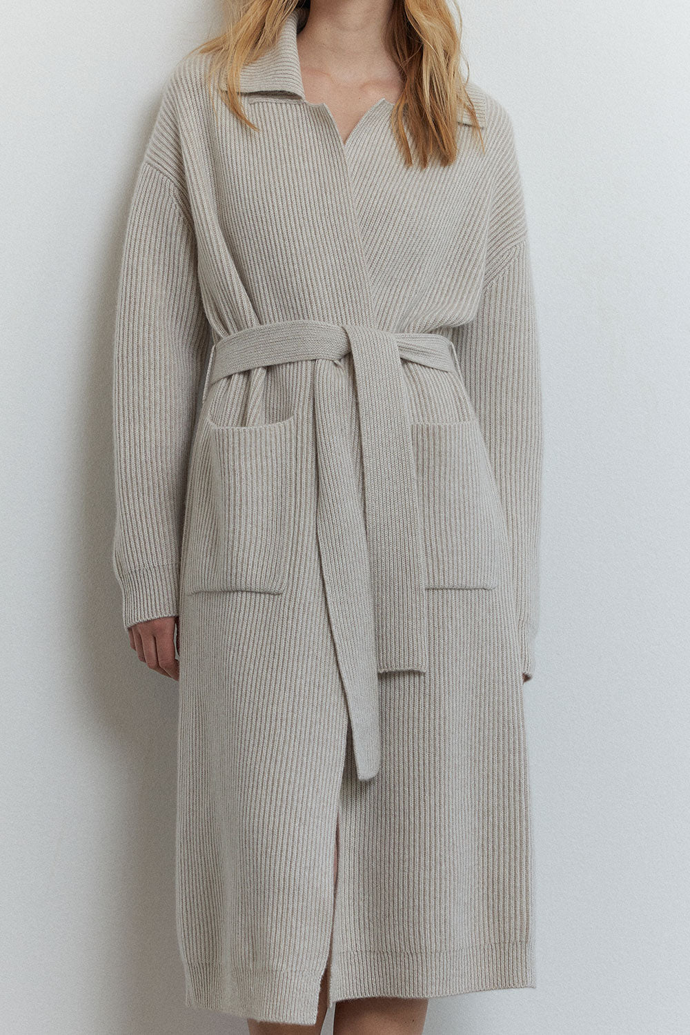 LONG RIBBED CARDIGAN